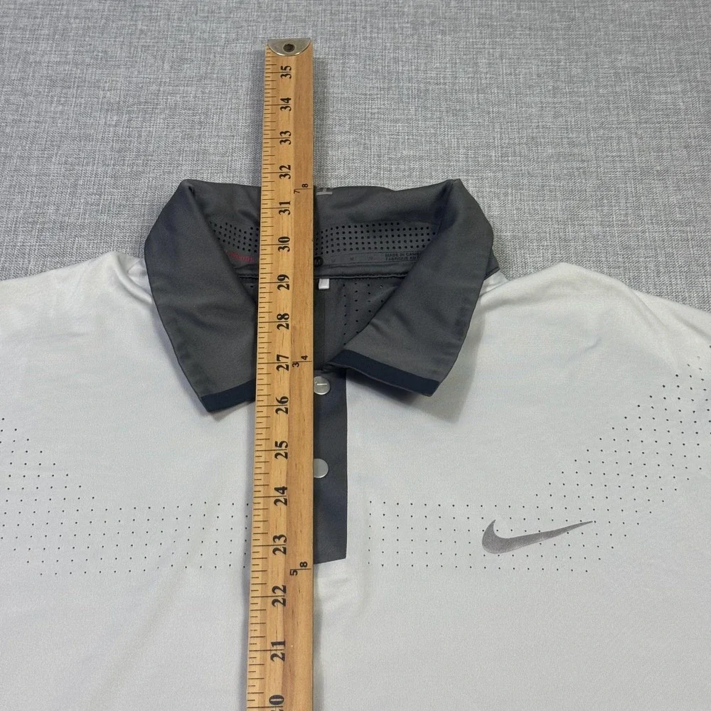 Nike Tiger Woods Collection Quail Creek Golf Polo Shirt Mens M Gray Dri-FIT